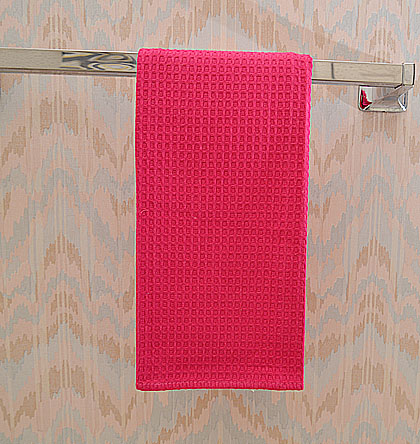 Festive colored waffle weaves kitchen towel. Pink Peacock color - Click Image to Close